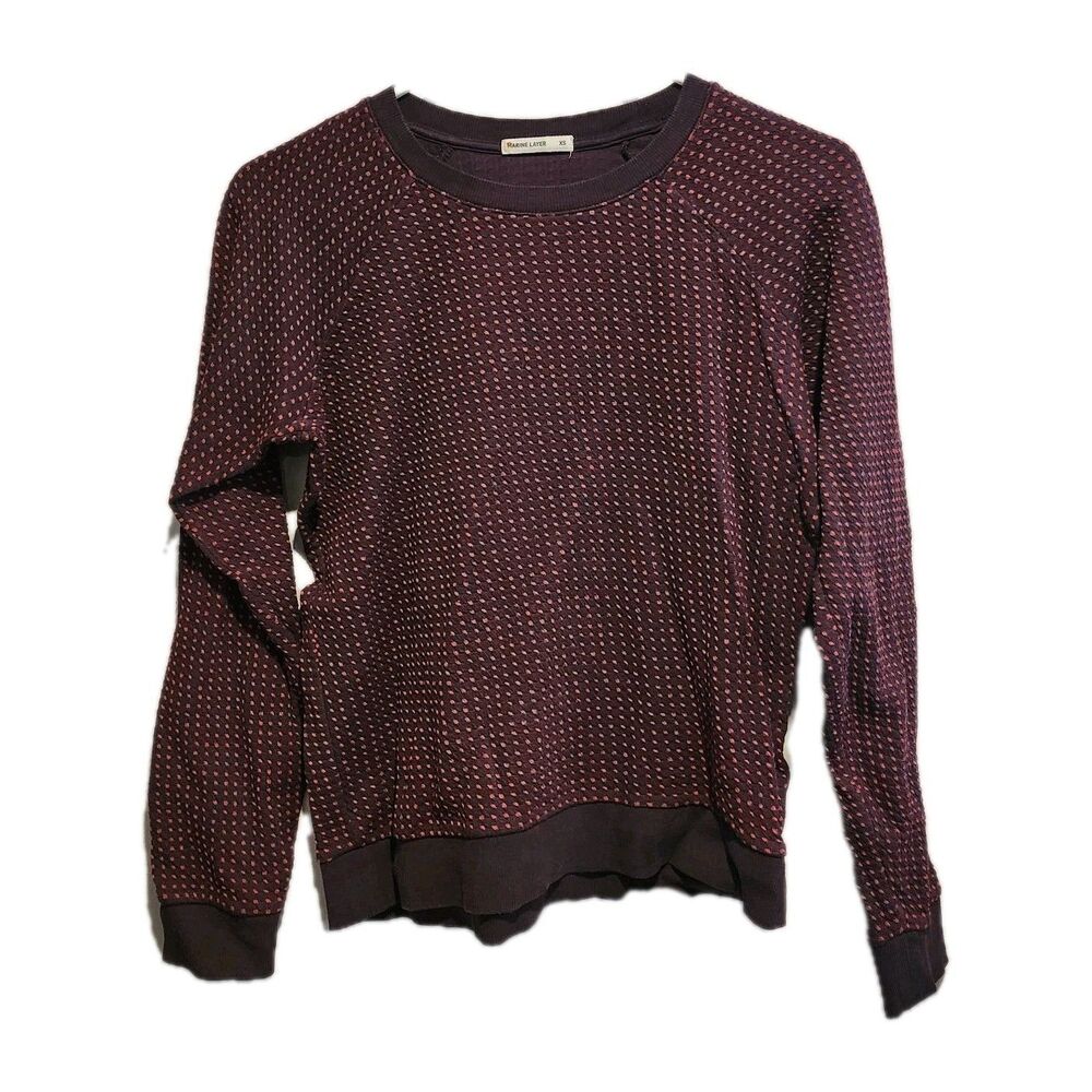 Marine Layer Textured Crewneck Sweater Women’s Purple Size XS